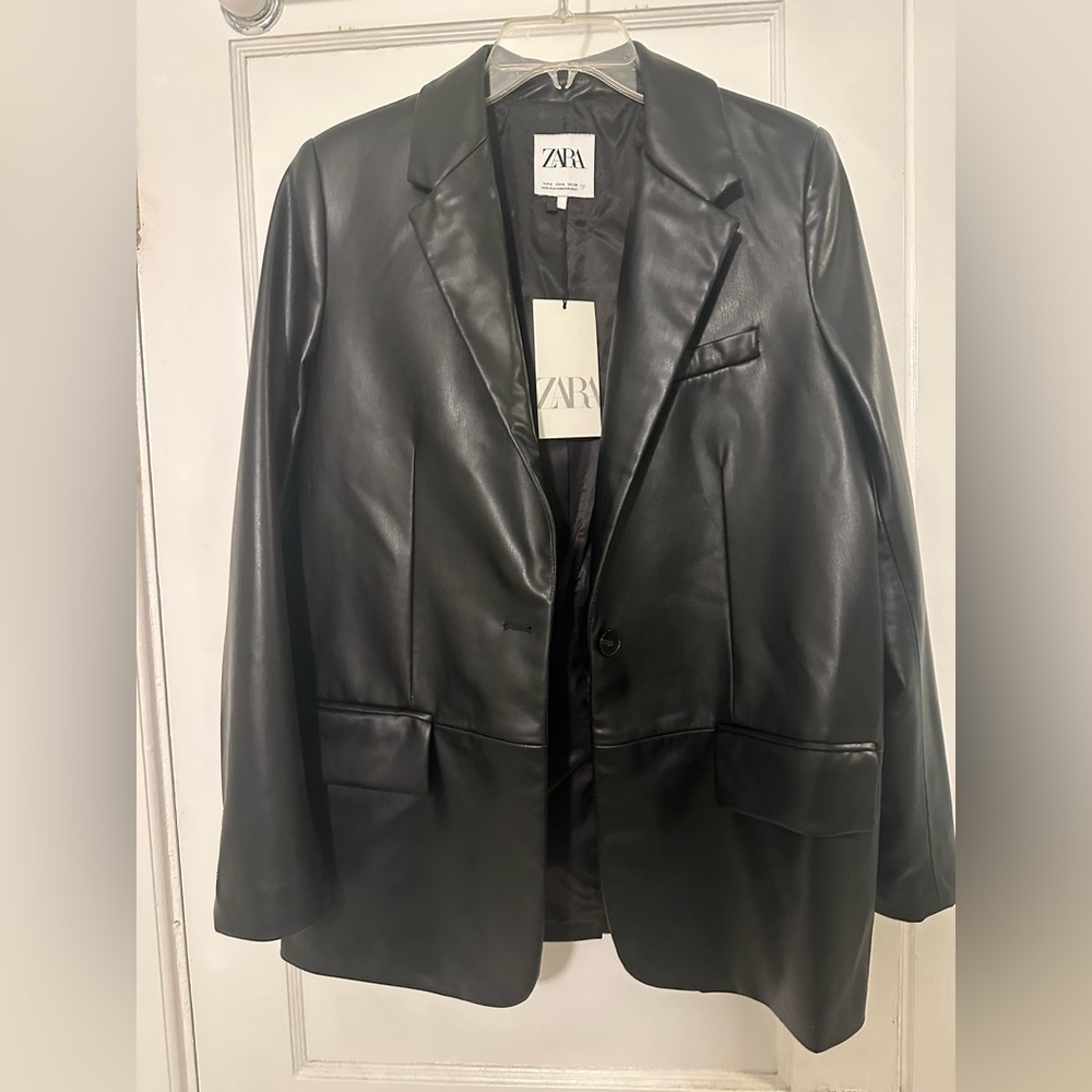 Zara Faux Leather Jacket/Blazer- NWT Size Medium